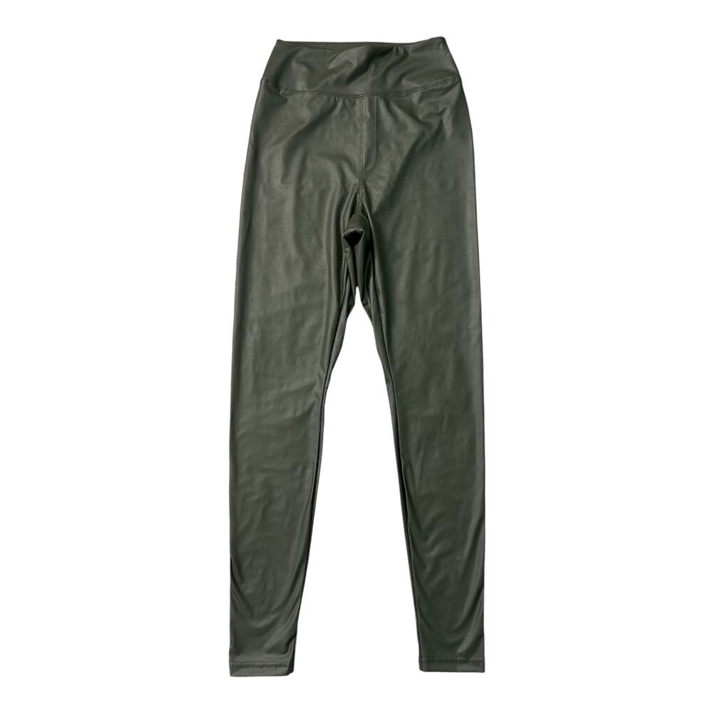 Aerie OFFLINE Real Luxe High Rise Faux Leather Leggings Festive Olive